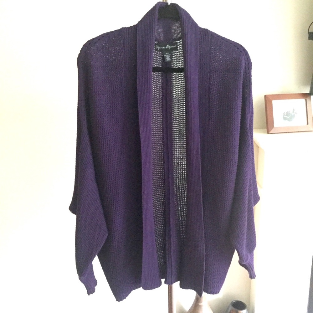 Mercer & Madison Purple 100% Cotton Shawl Front Style Knit Cardigan Size US S